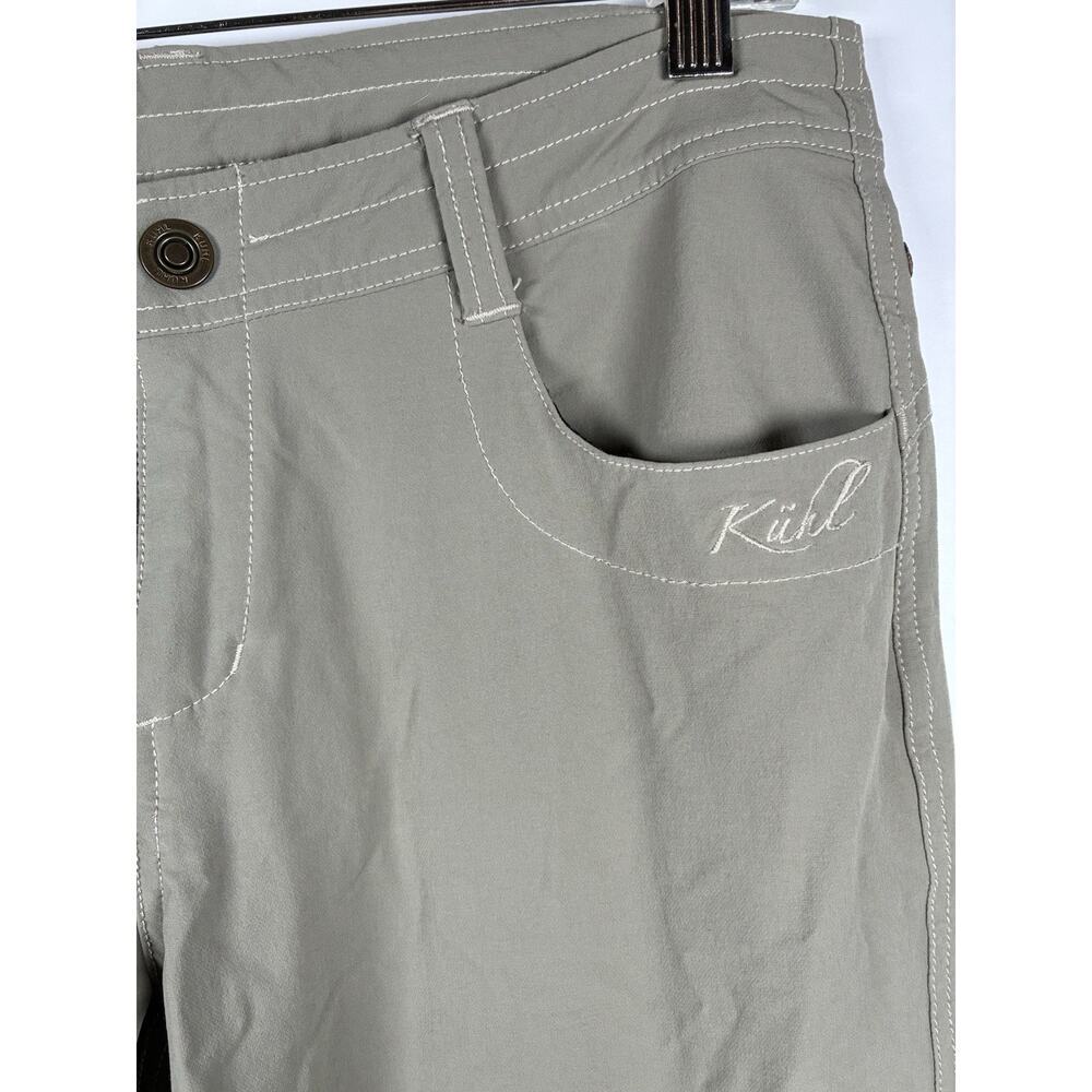 Kuhl Womens 8 Khaki Hiking Pants Nylon Stretch Straight Leg Outdoor Gorpcore - Picture 3 of 8